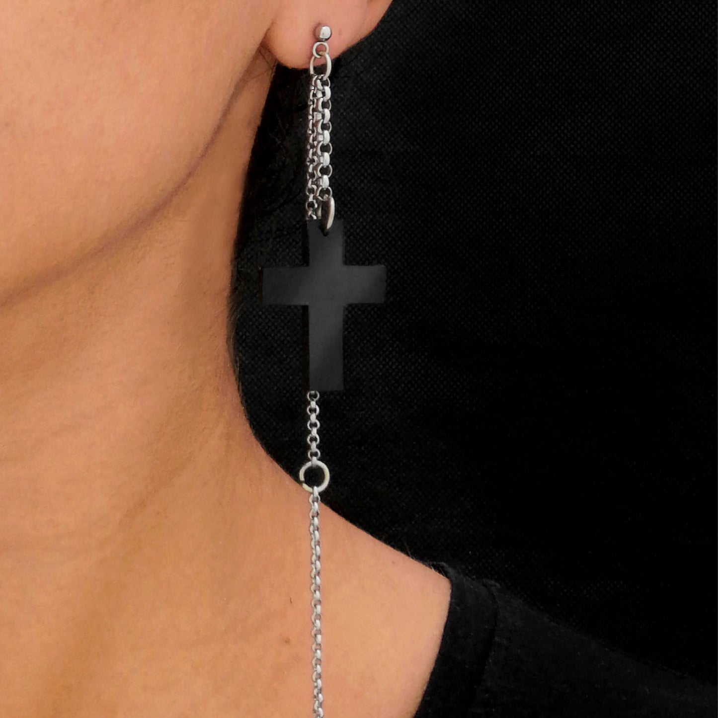 Orecchini Croce e Catene #069