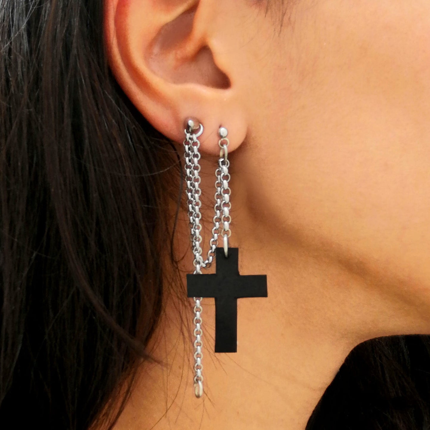 Orecchini Croce e Catene #069