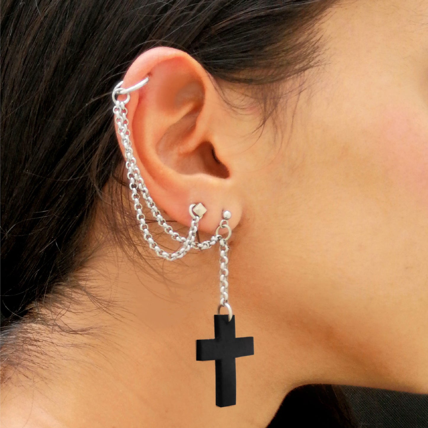 Orecchini Croce e Catene #069