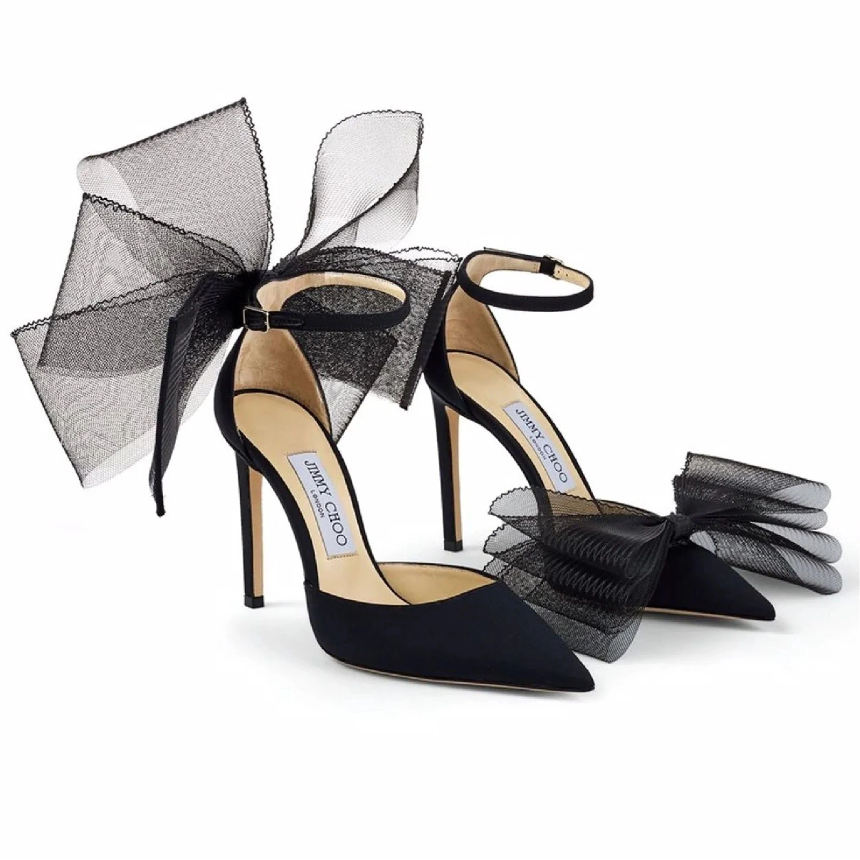 Scarpe da cerimonia alternative con fiocco di tulle nero