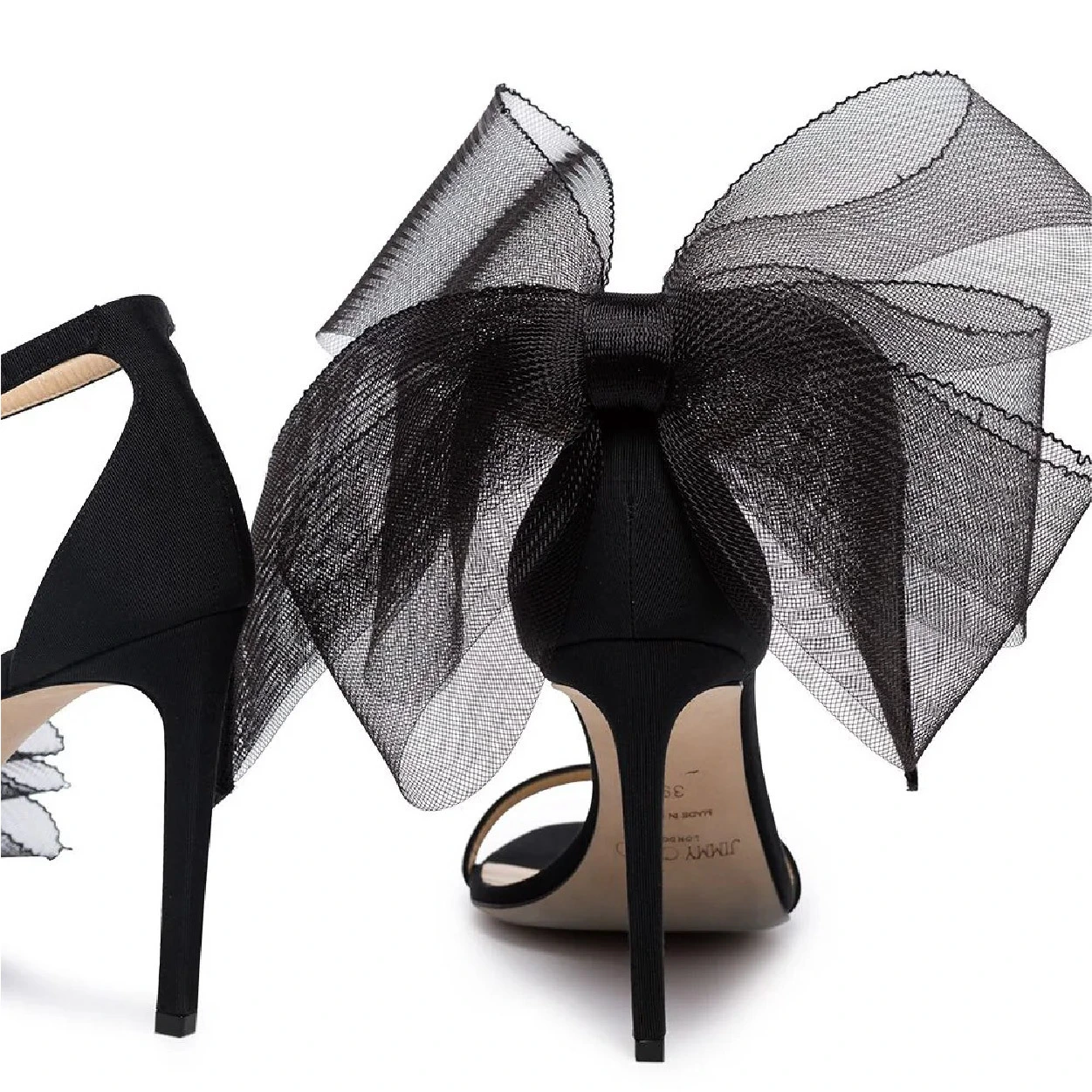 Scarpe da cerimonia alternative con fiocco di tulle nero